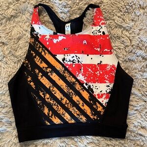 Under Armour Red and Orange Patterned Sports top